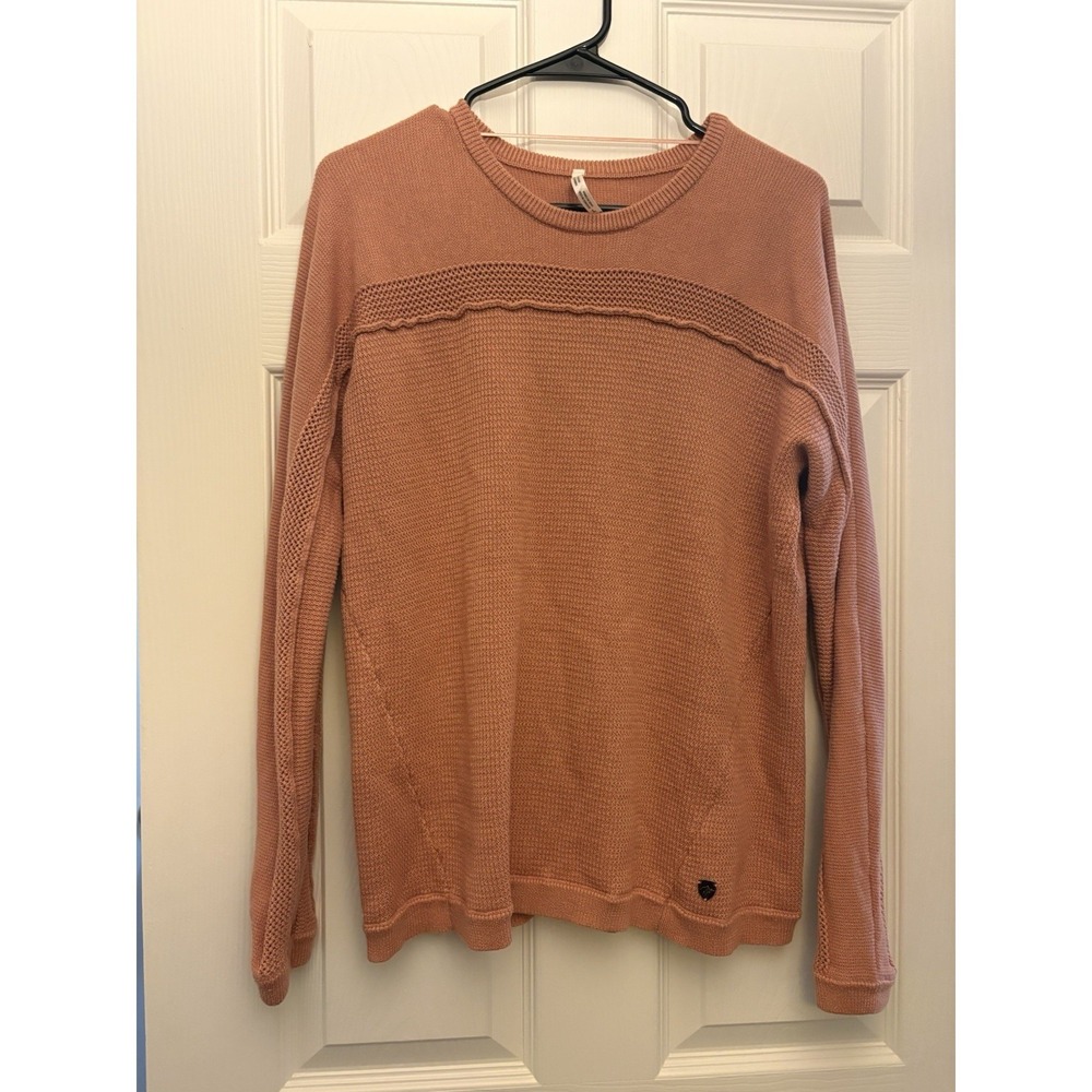 Kuhl Kosta Sweater Women's Sandstone Orange Ribbed Knit Style 4047 Cozy Pullover